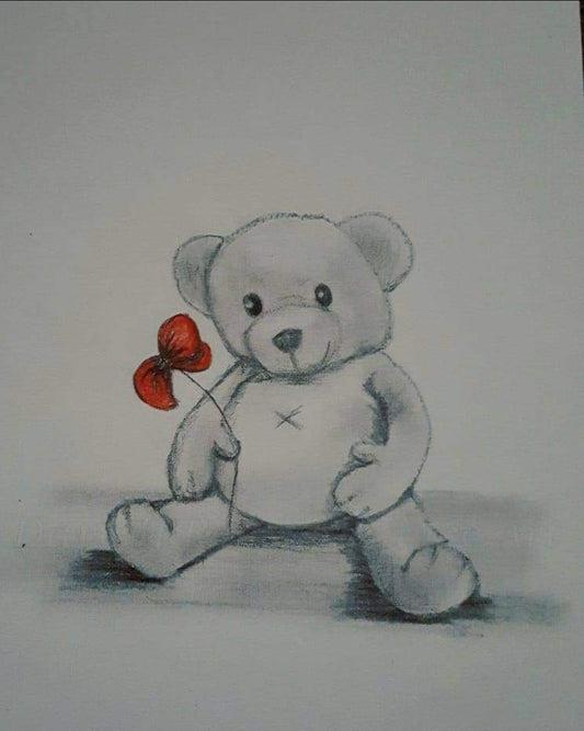 Teddy bear remembrance art