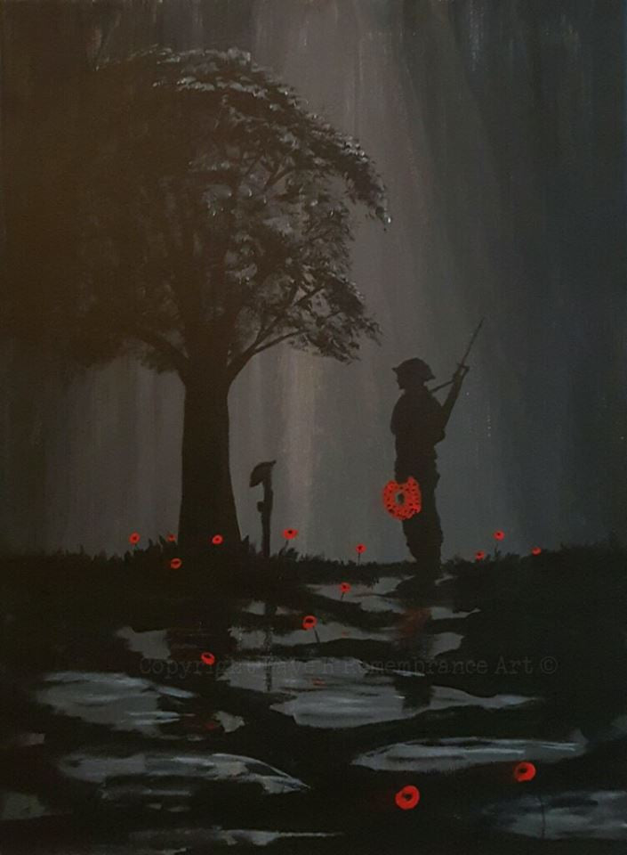 Dave H Remembrance Art painting sorrow of the sentry