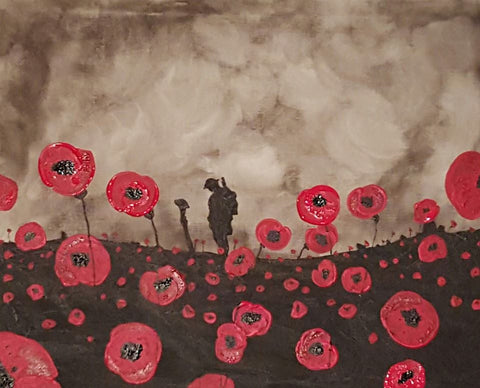 Original Painting - 'Amidst the poppy field'