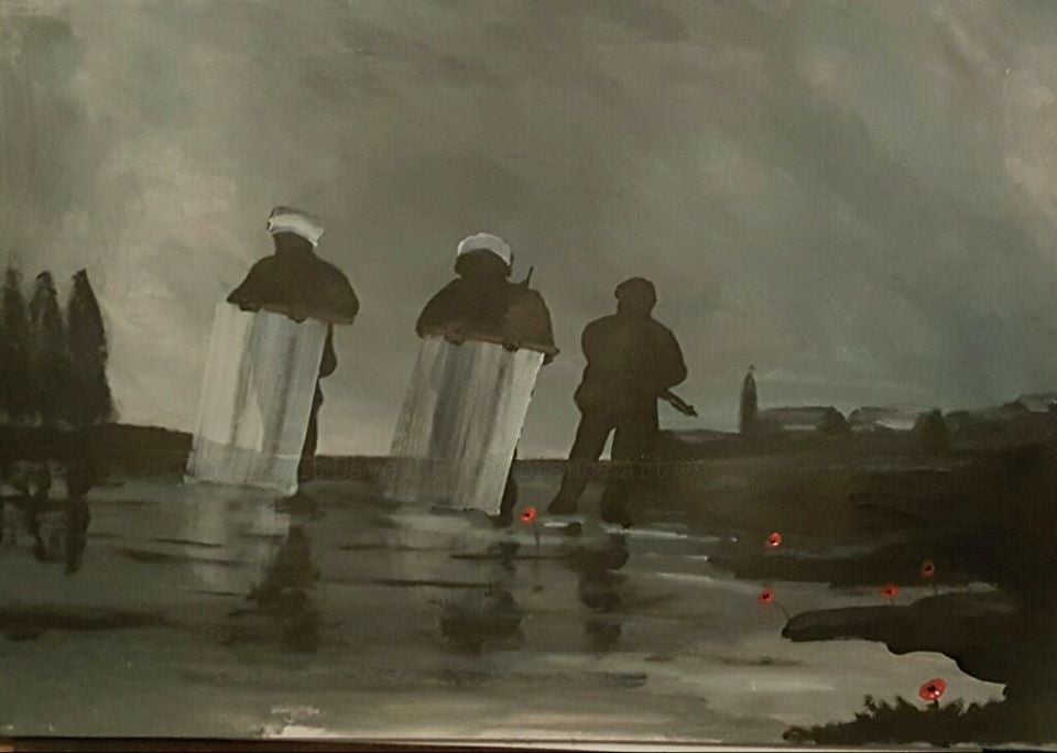 Northern Ireland riot painting Dave H