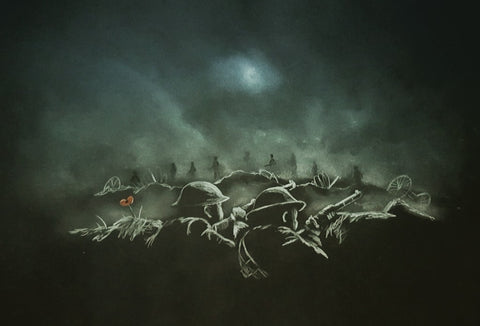 Original Polychromo and pastel - 'The fog of war'