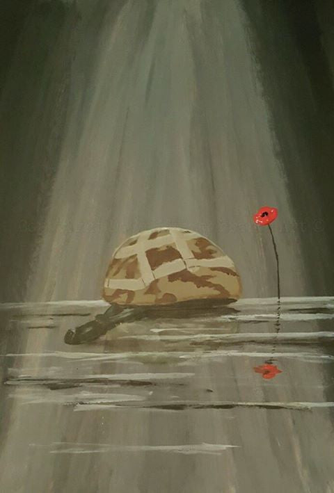 Never Forgotten painting helmet poppy