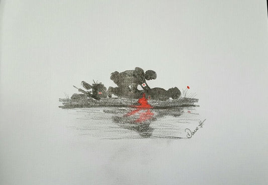 Medic army pencil sketch Dave H