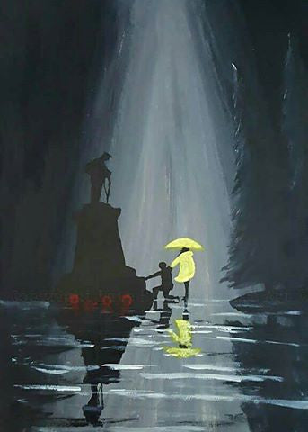 Original painting u180 - 'Memorial Sorrow in Yellow'