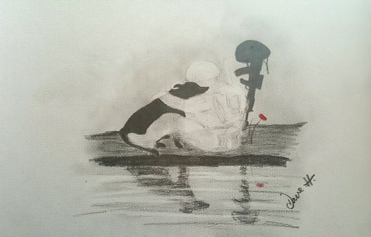 Original pencil sketch - 'Miss you too mate'
