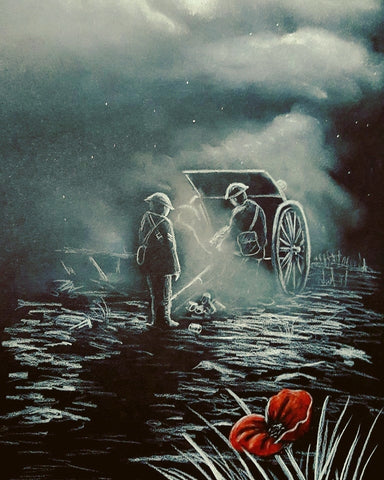 Original Polychromo and Pastel 391 - 'Moonlit Barrage'