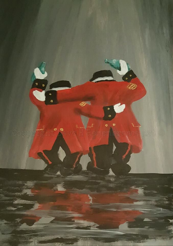 Chelsae Pensioners painting pals by Dave H Remembrance Art