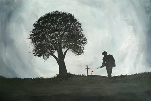 painting soldier grave tree