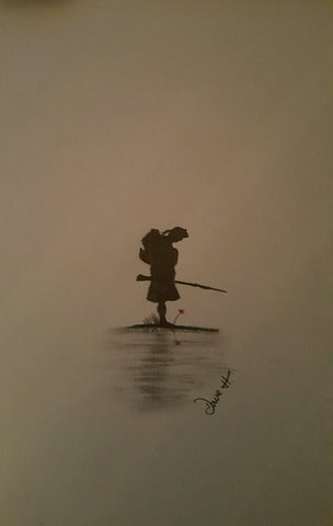 Original pencil sketch - 'Scottish Sorrow' figure