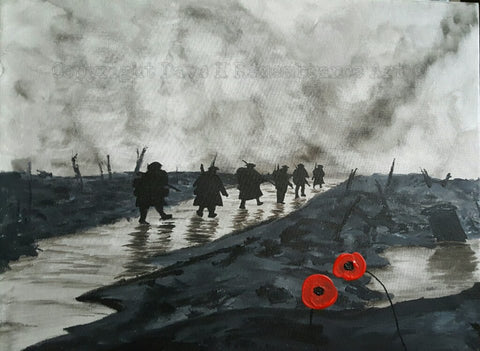 Original Painting - 'The Somme, the walk to work'