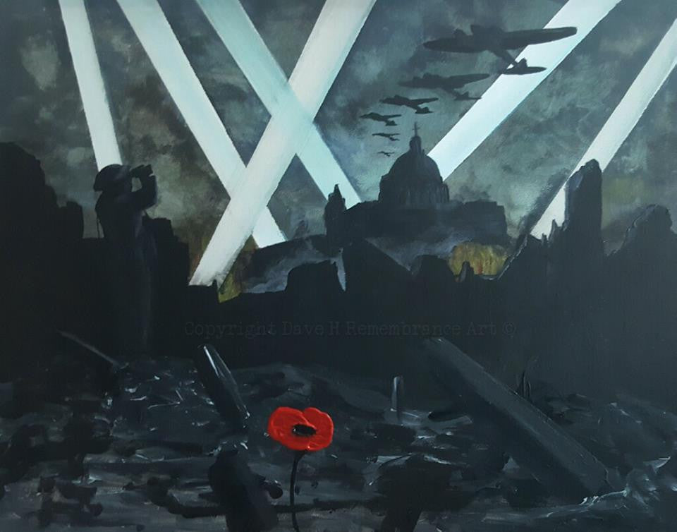 Dave H Remembrance Art painting St Pauls Blitz