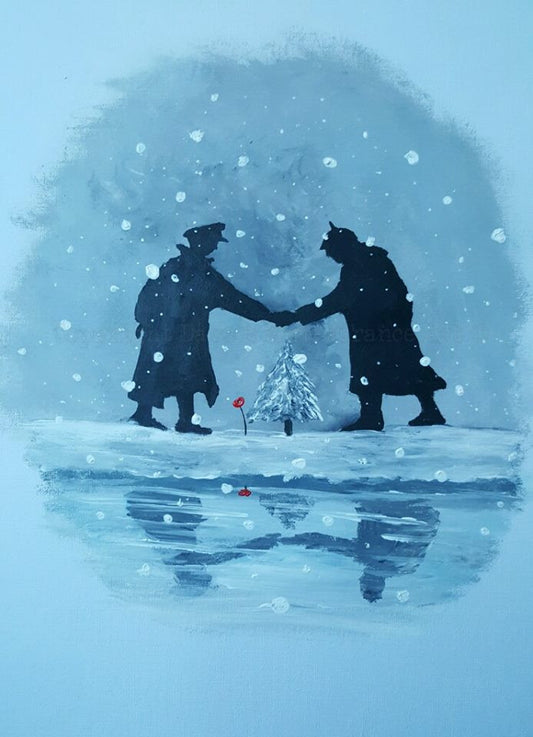 1914 Christmas Truce Poppy Art painting
