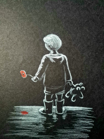 U013 Original Polychromo - 'Waiting for daddy'