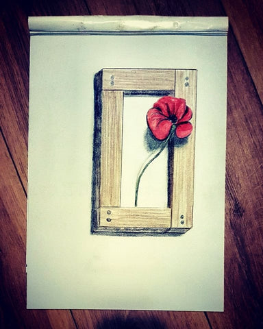 u038 Original Polychromo u038 -  '3D Poppy Frame'