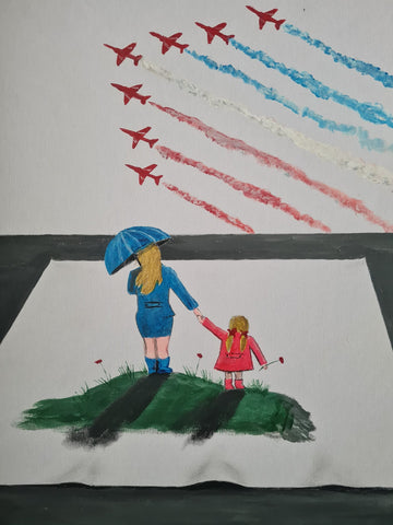 U293 Original painting  - 'Red Arrows'