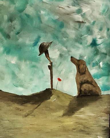 U310 Acrylic Painting 'Please come back blue'