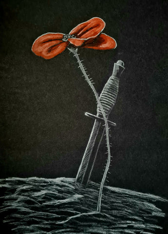 U535 Original Polychromo - 'Commando Dagger Poppy #8'