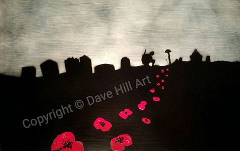 Original Painting - 'Amongst the tombstones'