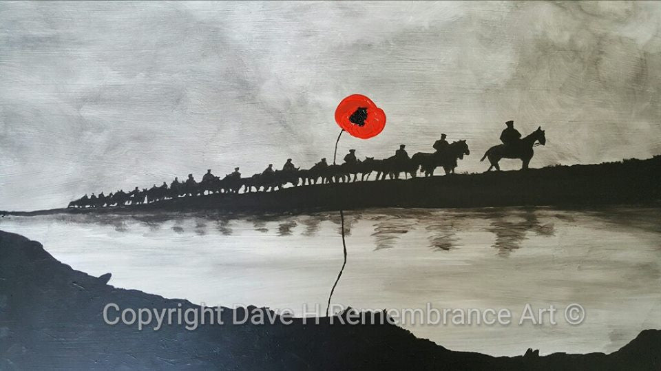 Dave H Remembrance Art painting 'Mule Train'